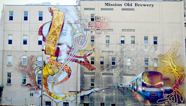 Murale sur le mur de la Old Brewery Mission.