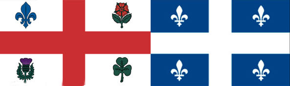 Drapeaux de Montréal et du Québec