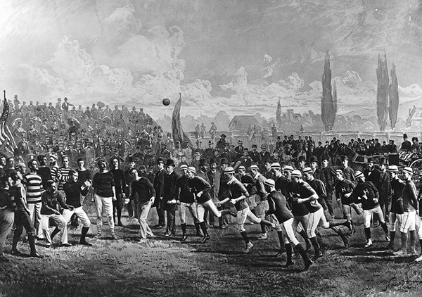Match de football, Harvard contre McGill en 1875. Photo: Musée McCord, II-21494