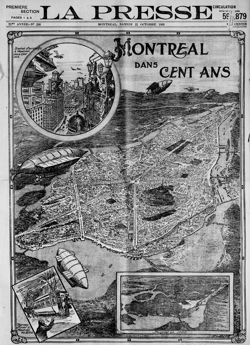 Première page du journal La Presse, 21 octobre 1905.