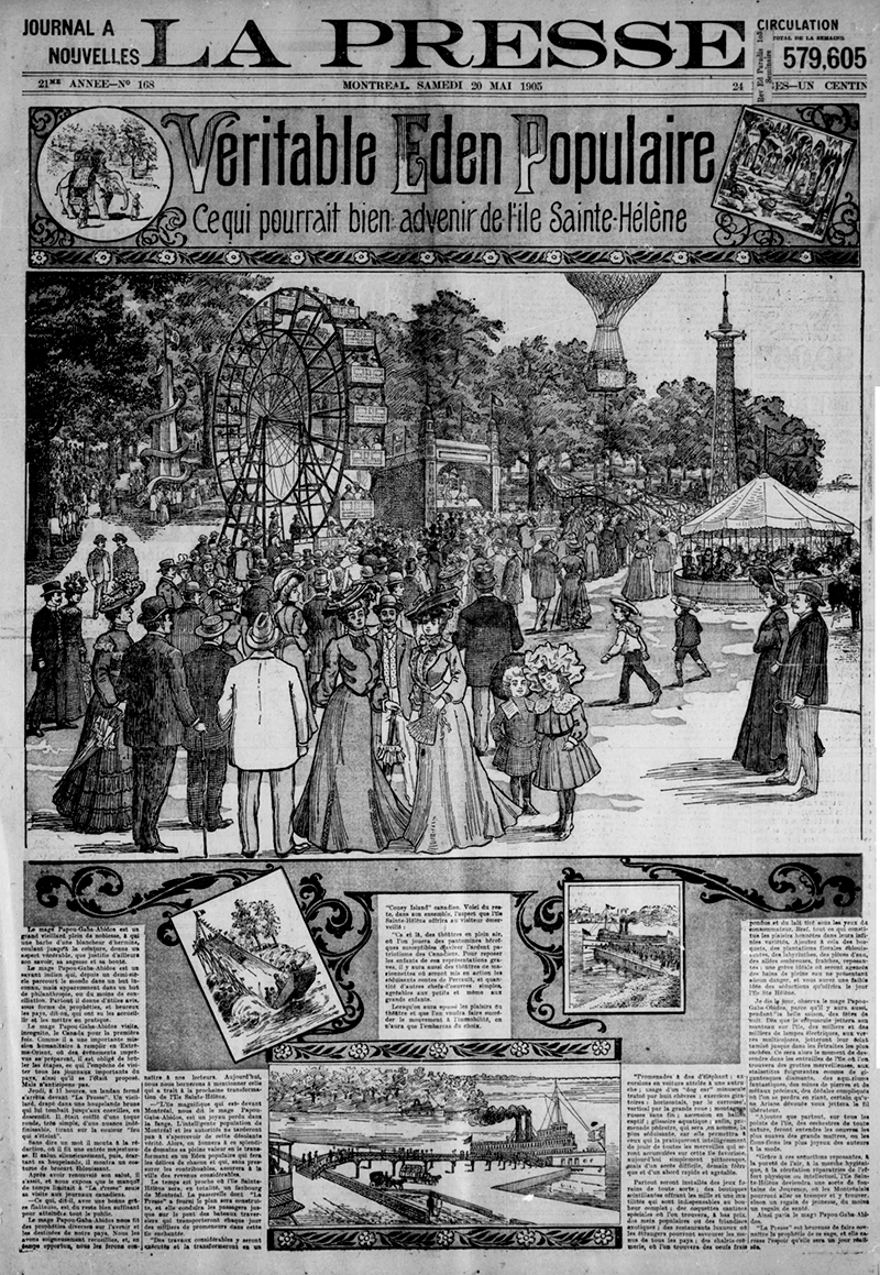 Première page du journal La Presse, 20 mai 1905.