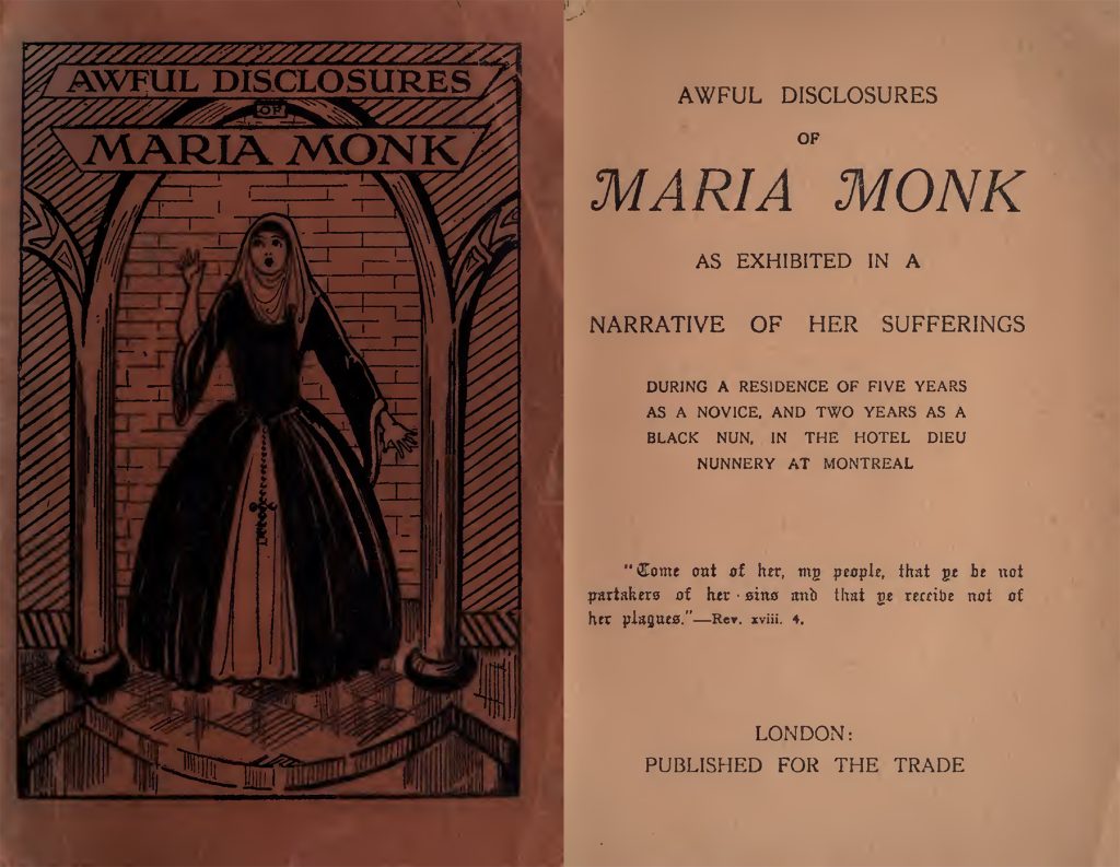 Couverture du livre Awful Disclosure of Maria Monk